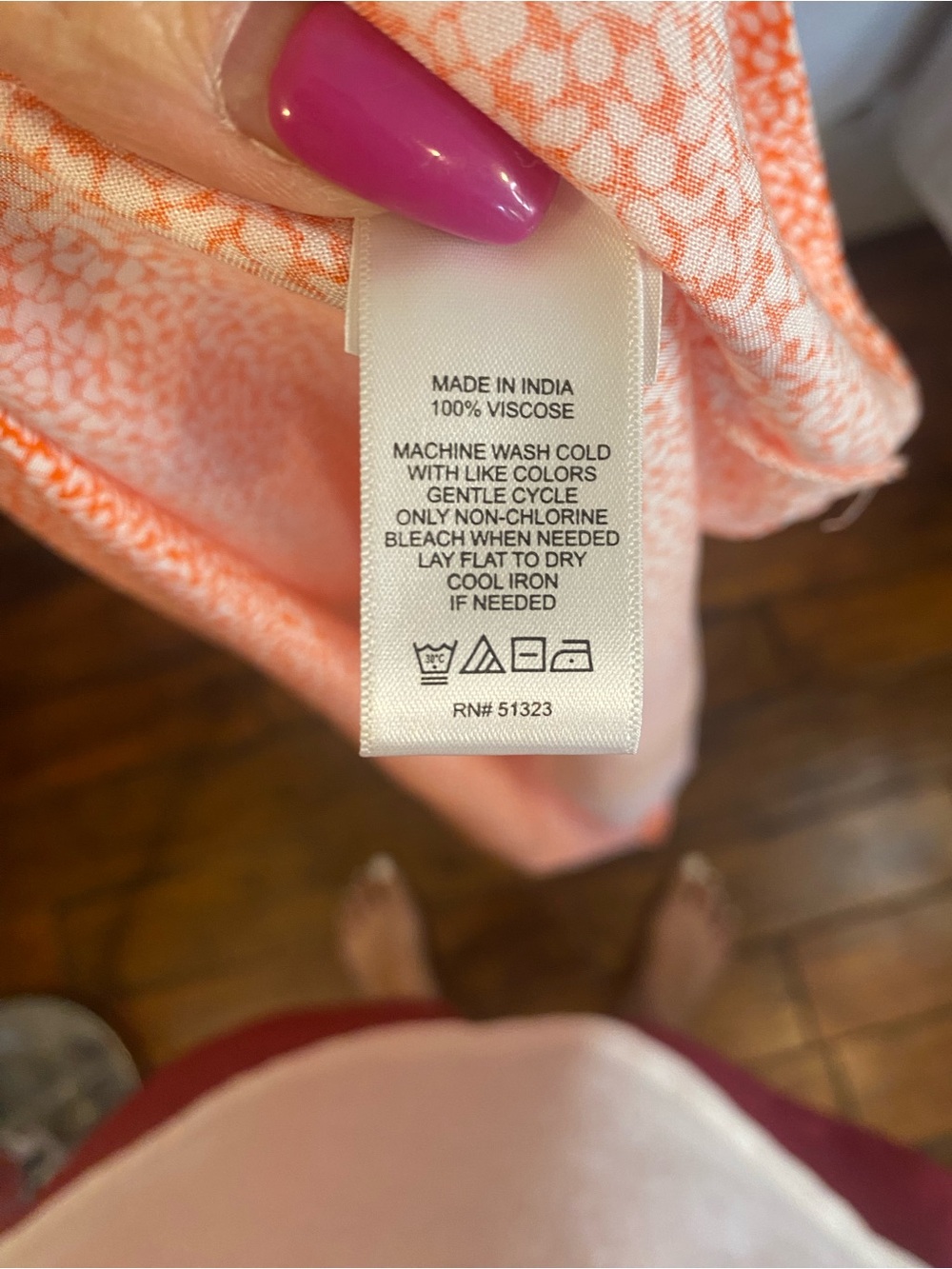 1. State Peach-Print Maxi Dress with Lace Trim - Picture 9 of 9